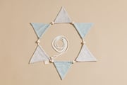 Corduroy Triangles Garland Cream and Water Green