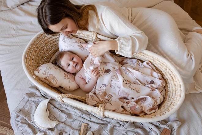 Mussola XL di bambù Forest Friends Beige