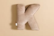 Coussin Lettre K - Velours Côtelé Cappuccino