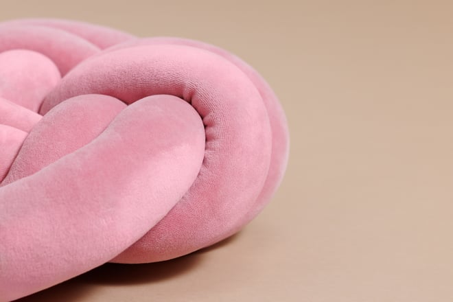Coussin Noeud Vieux Rose