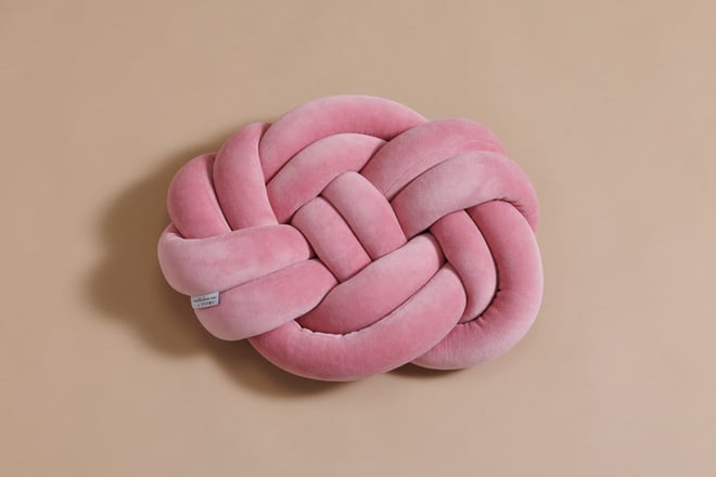 Coussin Noeud Vieux Rose