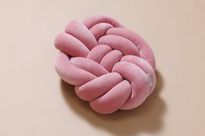 Coussin Noeud Vieux Rose