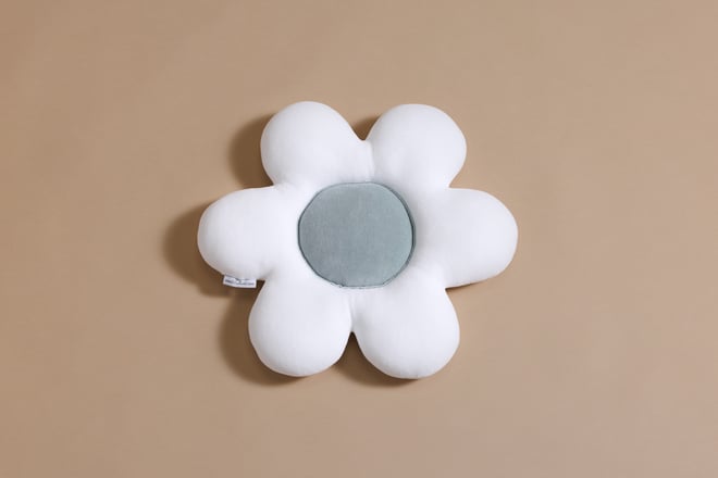Coussin Marguerite en Velours - Vert Sauge
