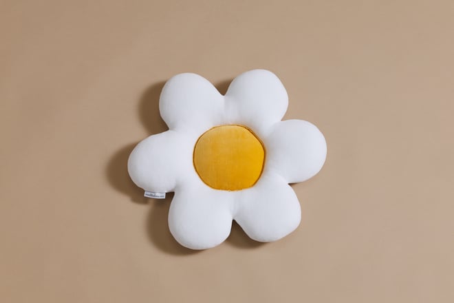 Velour Daisy Cushion - Mustard