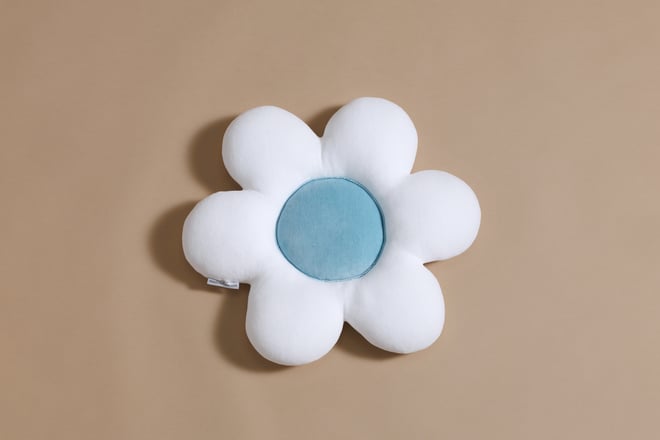 Cojín de terciopelo Margarita - Ice Blue