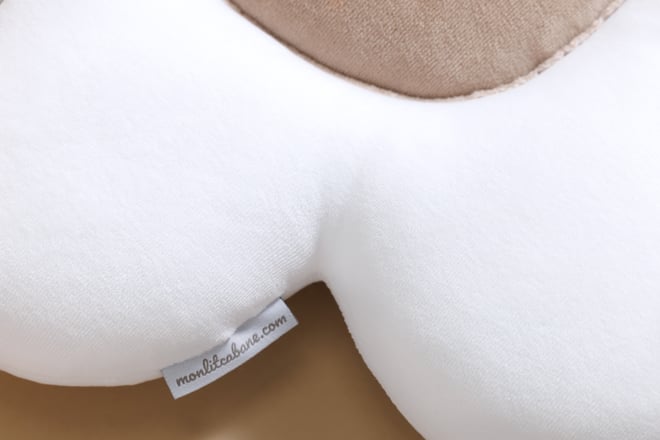 Coussin Marguerite en Velours - Cappuccino