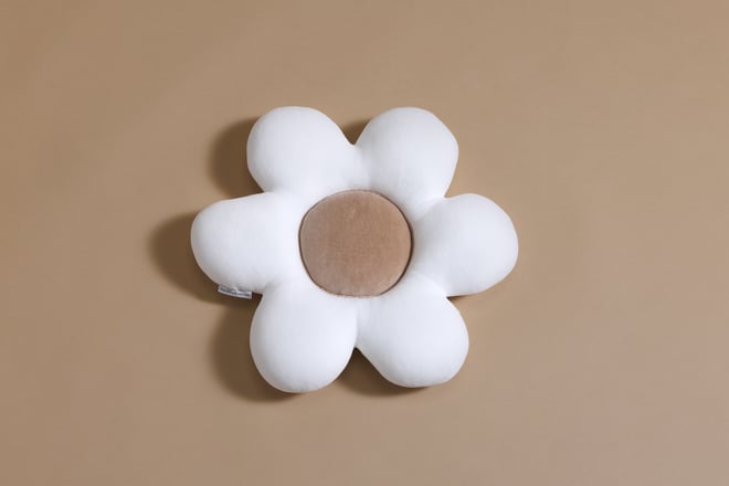 Coussin Marguerite en Velours - Cappuccino