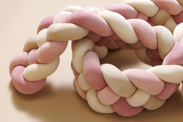 Bettschlange 4 Kordeln Powder Pink & Mandel