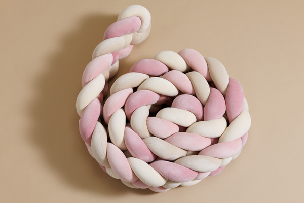 Bettschlange 4 Kordeln Powder Pink & Mandel