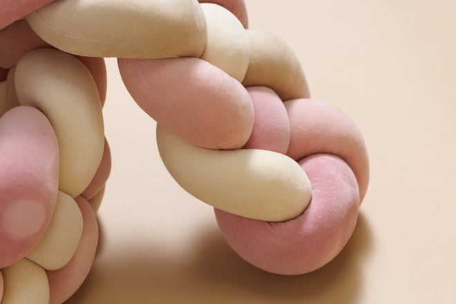 Bettschlange 4 Kordeln Powder Pink & Mandel