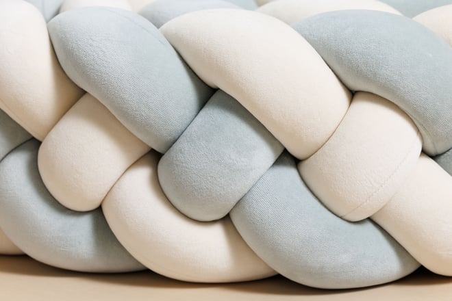 Sage Green and Almond Bed Bumper - 4 Ropes
