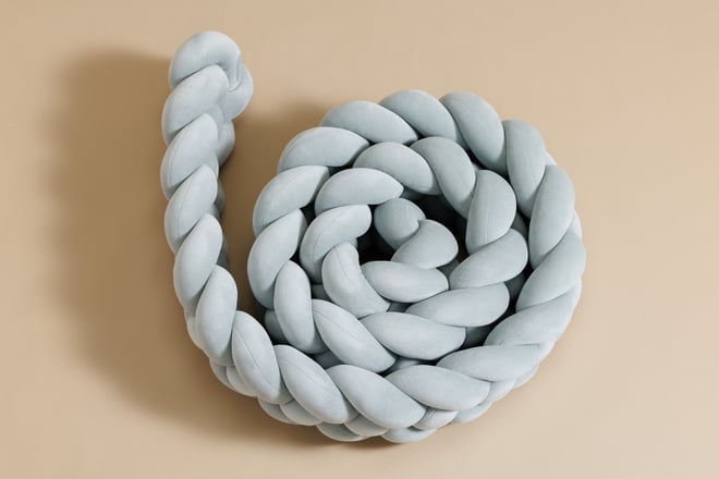 Sage Green Bed Bumper - 4 Ropes