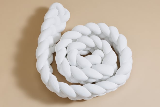 White Bed Bumper - 4 Ropes