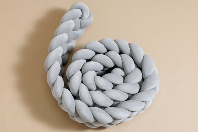 Classic Grey Bed Bumper - 4 Ropes