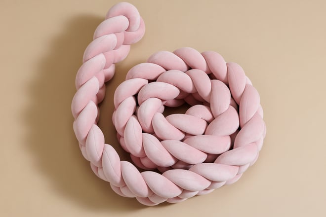 Paracolpi intrecciato 4 spighe - Powder Pink