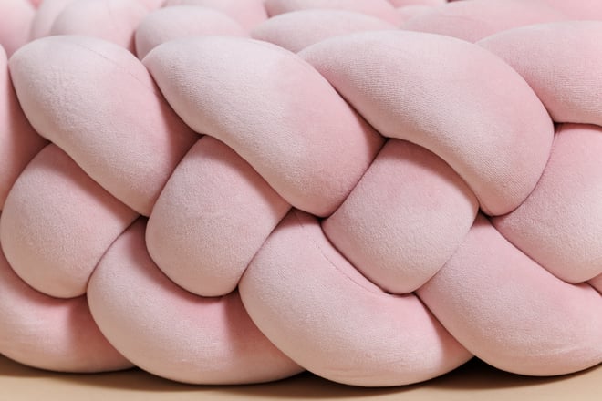 Paracolpi intrecciato 4 spighe - Powder Pink