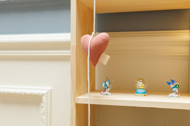 Samt-Dreiecksgirlande in Creme und Rosa