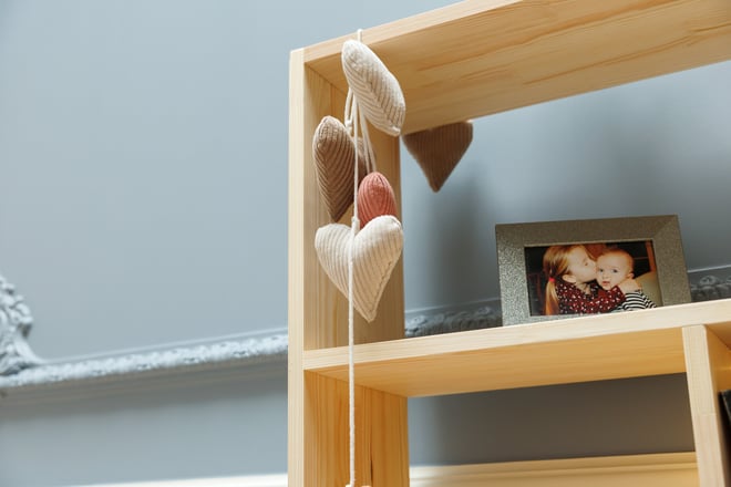Samt-Dreiecksgirlande in Creme und Rosa