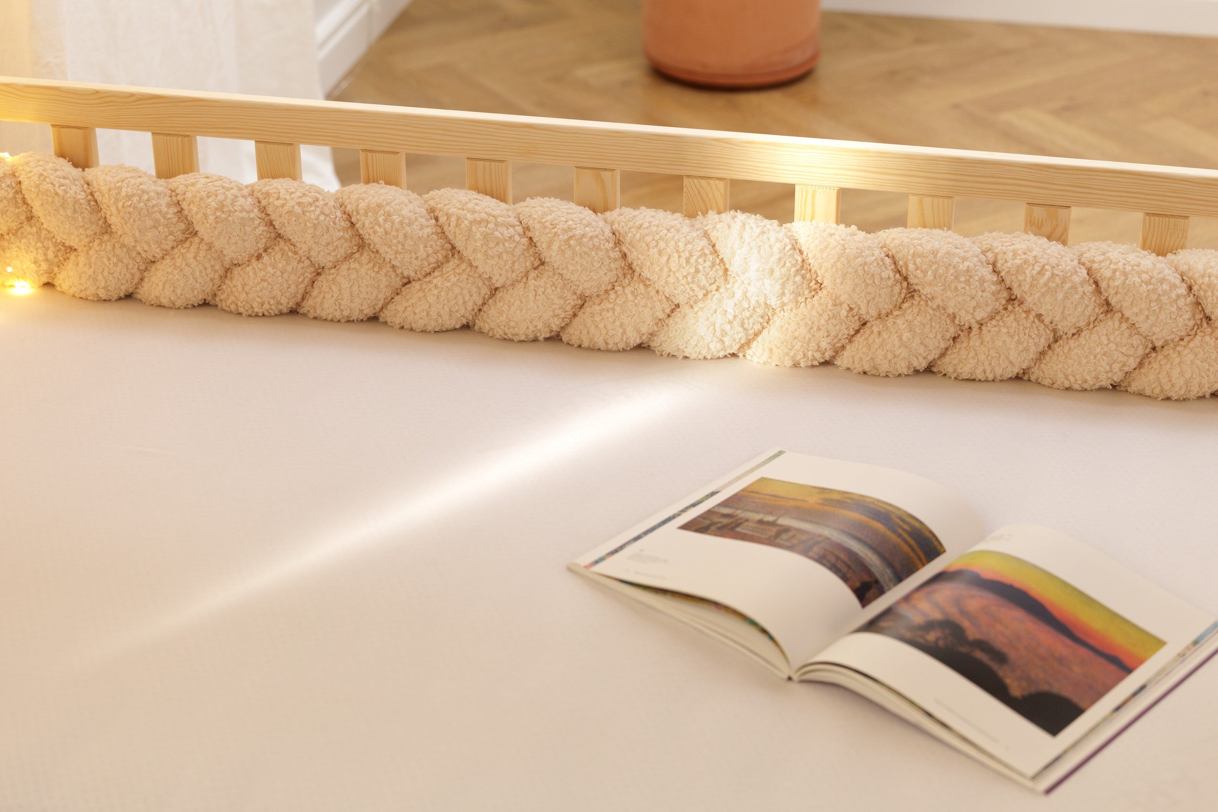 Protector cama 3 Cabos - Bouclé Crudo Protector cama 3 Cabos - Bouclé Crudo