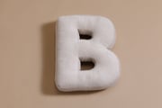 Coussin Lettre B - Velours Côtelé Écru