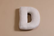 Coussin Lettre D - Velours Côtelé Écru
