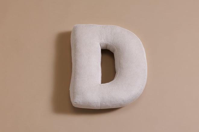 Letter Cushion D - Ecru Corduroy