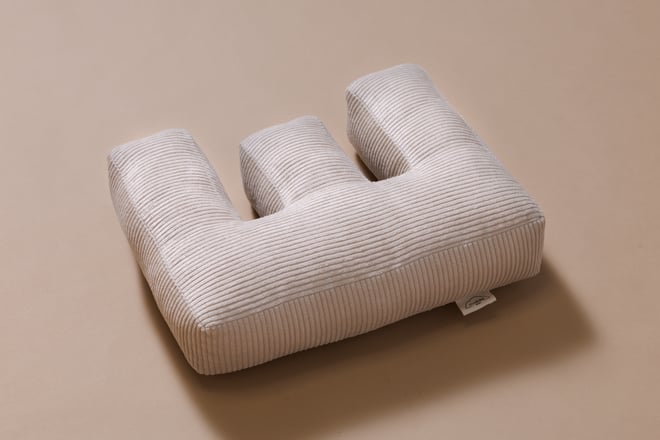 Letter Cushion E - Ecru Corduroy