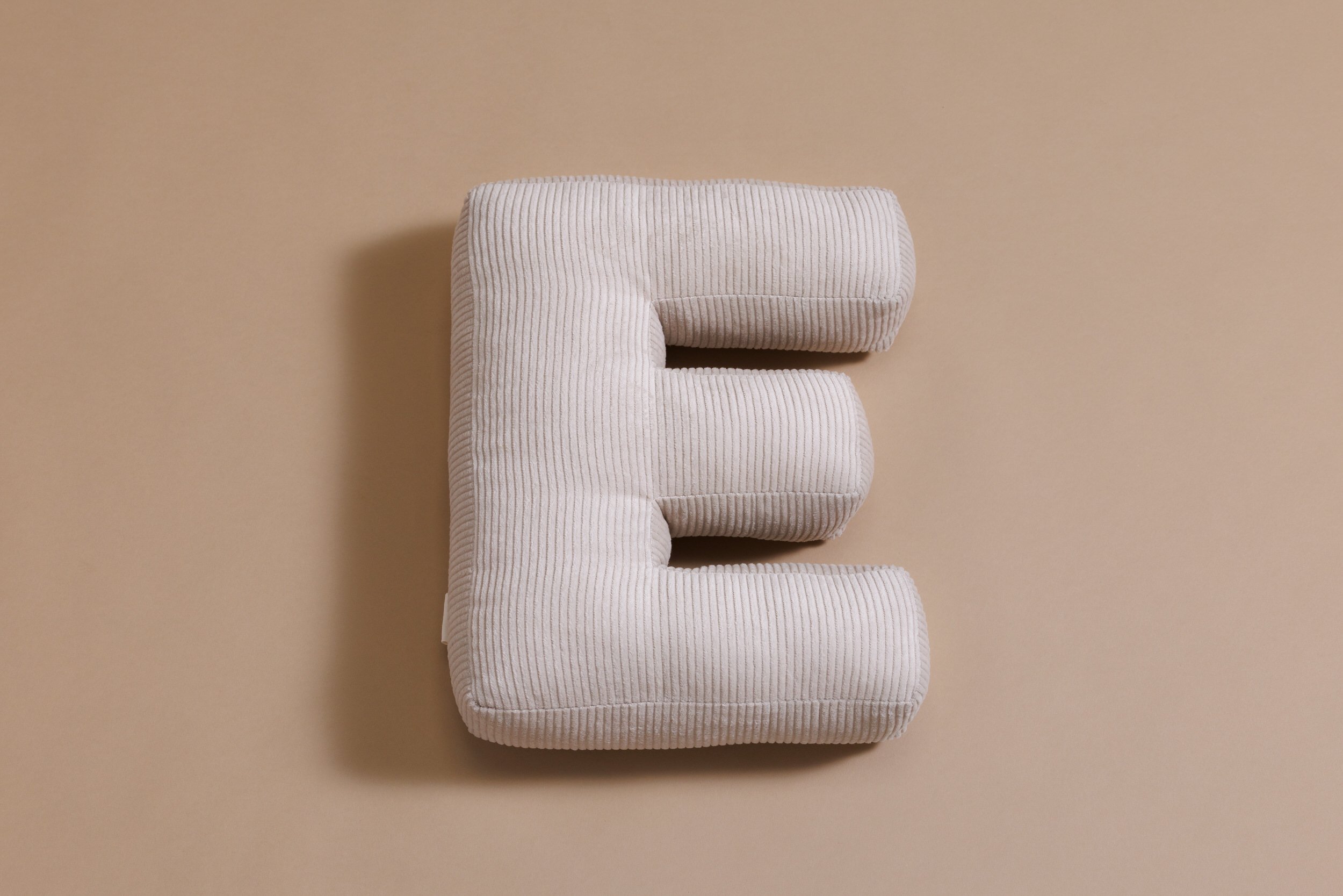 Letter Cushion E - Ecru Corduroy Letter Cushion E - Ecru Corduroy