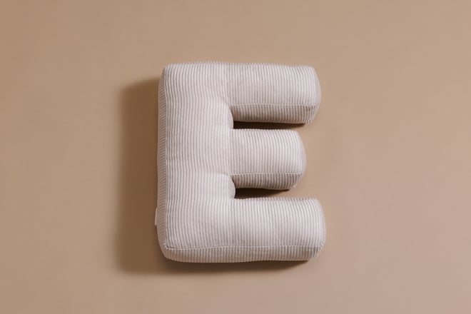 Letter Cushion E - Ecru Corduroy