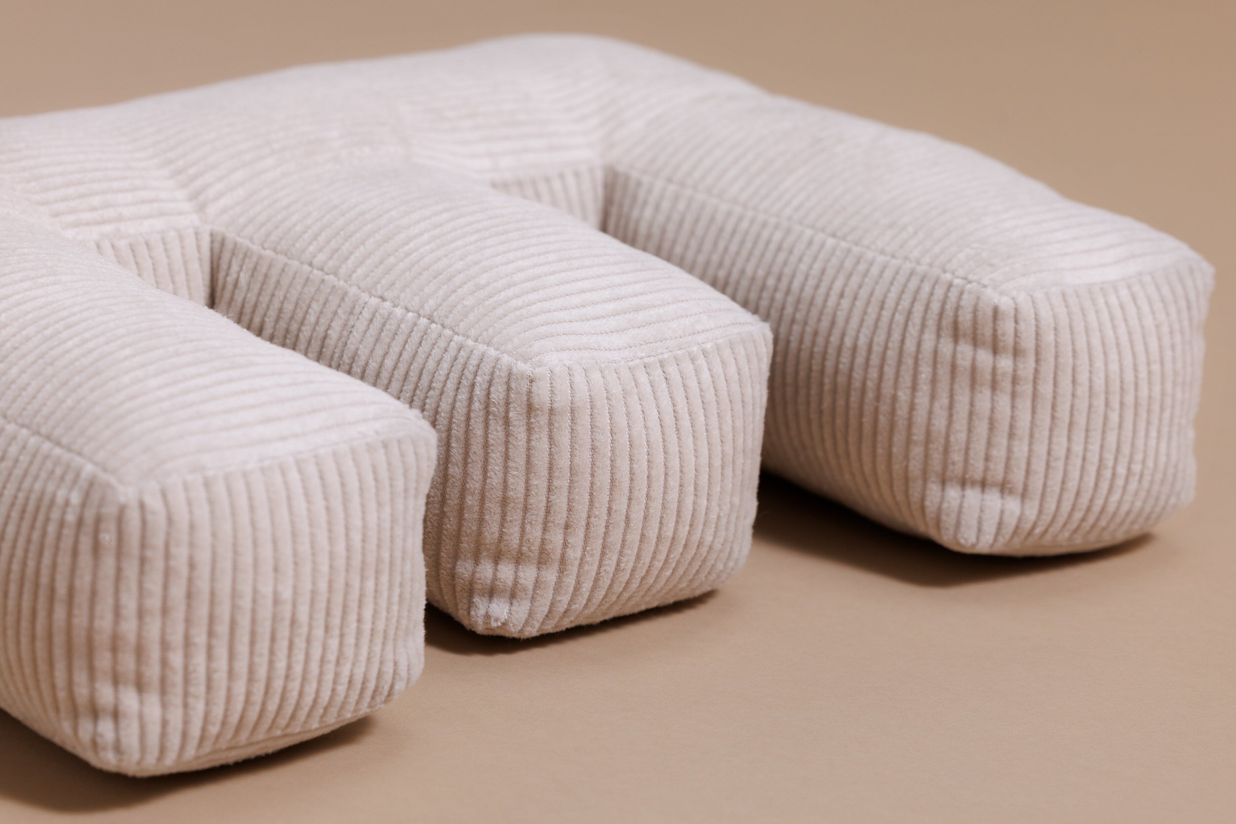 Letter Cushion E - Ecru Corduroy Letter Cushion E - Ecru Corduroy