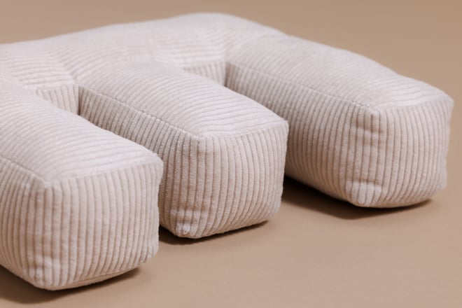 Letter Cushion E - Ecru Corduroy