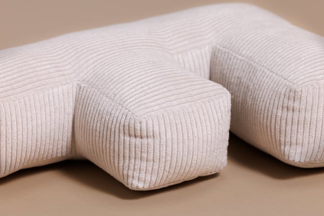 Coussin Lettre F - Velours Côtelé Écru