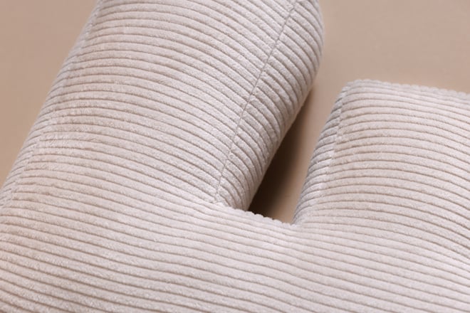 Letter Cushion F - Ecru Corduroy