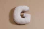 Coussin Lettre G - Velours Côtelé Écru