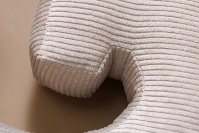 Coussin Lettre G - Velours Côtelé Écru