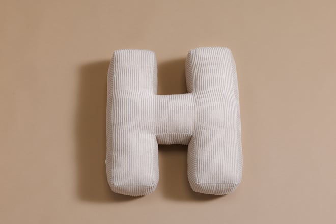 Letter Cushion H - Ecru Corduroy