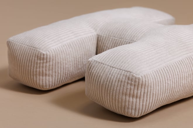 Letter Cushion H - Ecru Corduroy
