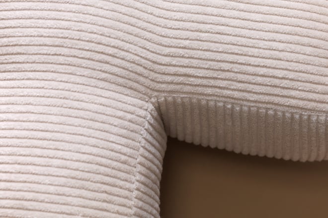 Letter Cushion H - Ecru Corduroy