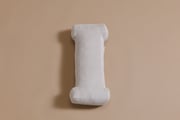 Coussin Lettre I - Velours Côtelé Écru