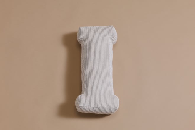 Coussin Lettre I - Velours Côtelé Écru