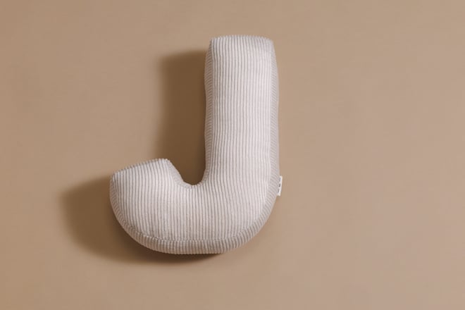 Letter Cushion J - Ecru Corduroy