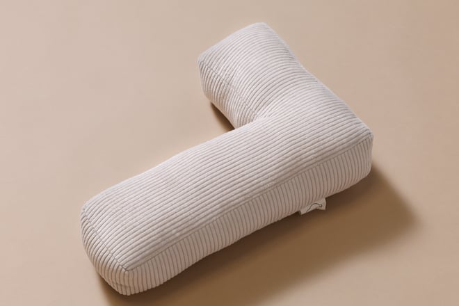 Letter Cushion L - Ecru Corduroy