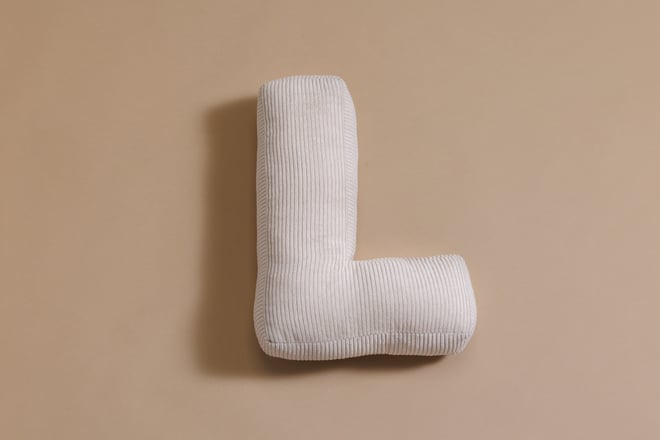 Letter Cushion L - Ecru Corduroy