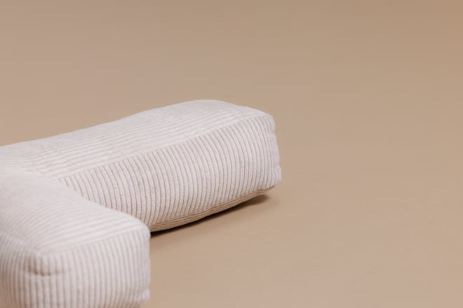 Coussin Lettre L - Velours Côtelé Écru