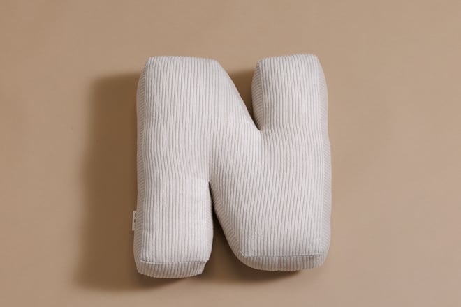 Letter Cushion N - Ecru Corduroy
