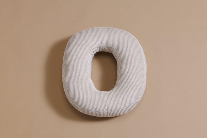 Coussin Lettre O - Velours Côtelé Écru