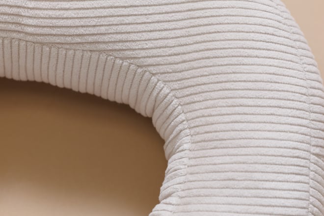 Coussin Lettre O - Velours Côtelé Écru