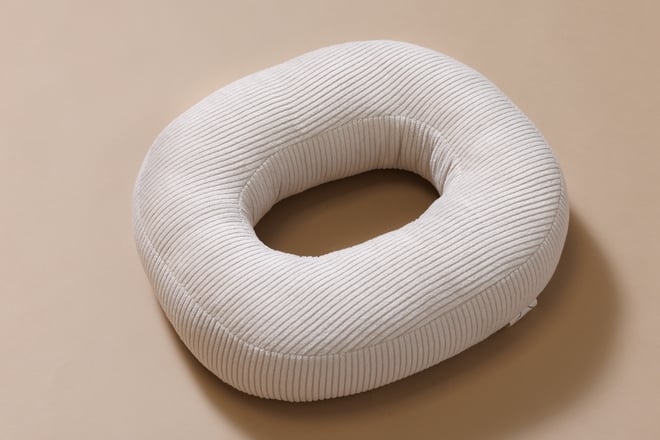 Coussin Lettre O - Velours Côtelé Écru