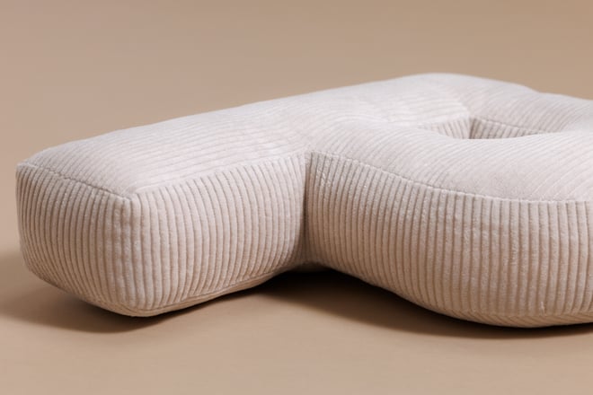 Coussin Lettre P - Velours Côtelé Écru