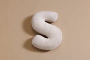 Coussin Lettre S - Velours Côtelé Écru